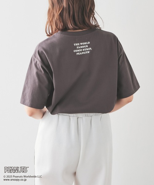 Honeys（ハニーズ）の「スヌーピー／Ｔシャツ（Tシャツ/カットソー・レディース・ピンク/ホワイト/オートミール/スミクロ/サックスブルー・L/M/S）」の20枚目の写真