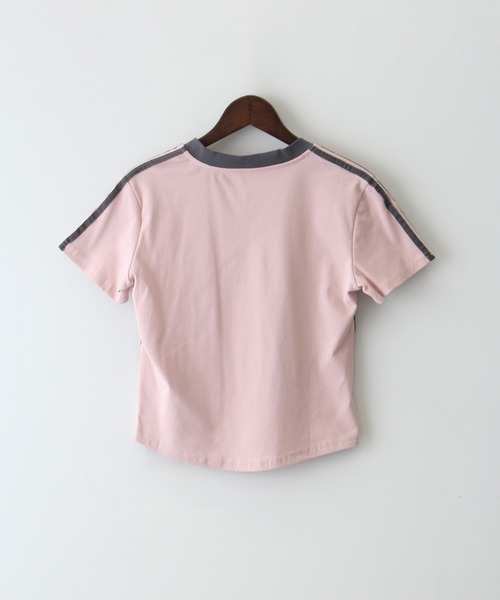 SpRay（スプレイ）の「スポーツロゴライン　Ｖネックトップス（Tシャツ/カットソー・レディース・ホワイト/ピンク/ボルドー/ネイビー・FREE）」の8枚目の写真