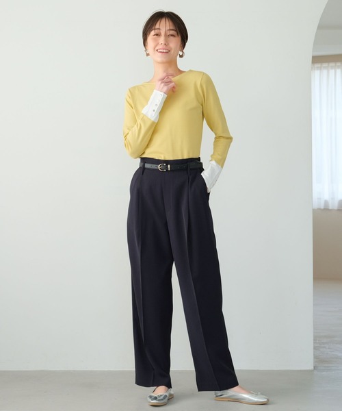 Elura(エルーラ)の「カットソーライクニットプルオーバー/289220(Tシャツ/カットソー・レディース・イエロー/ネイビー/ホワイト/ブラック系その他・MEDIUM/LARGE)」の15枚目の写真