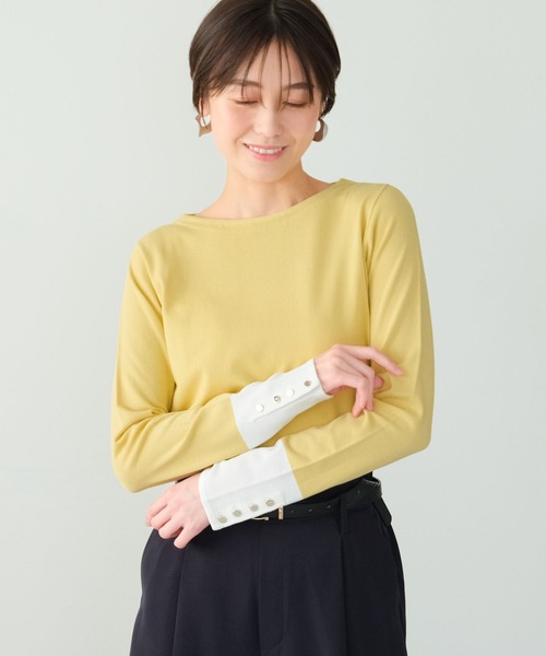 Elura(エルーラ)の「カットソーライクニットプルオーバー/289220(Tシャツ/カットソー・レディース・イエロー/ネイビー/ホワイト/ブラック系その他・MEDIUM/LARGE)」の13枚目の写真