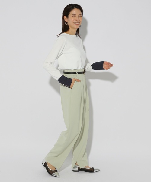 Elura(エルーラ)の「カットソーライクニットプルオーバー/289220(Tシャツ/カットソー・レディース・イエロー/ネイビー/ホワイト/ブラック系その他・MEDIUM/LARGE)」の11枚目の写真