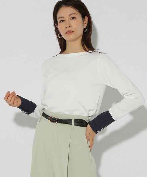 Elura(エルーラ)の「カットソーライクニットプルオーバー/289220(Tシャツ/カットソー・レディース・イエロー/ネイビー/ホワイト/ブラック系その他・MEDIUM/LARGE)」の10枚目の写真