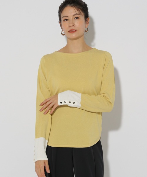 Elura(エルーラ)の「カットソーライクニットプルオーバー/289220(Tシャツ/カットソー・レディース・イエロー/ネイビー/ホワイト/ブラック系その他・MEDIUM/LARGE)」の18枚目の写真