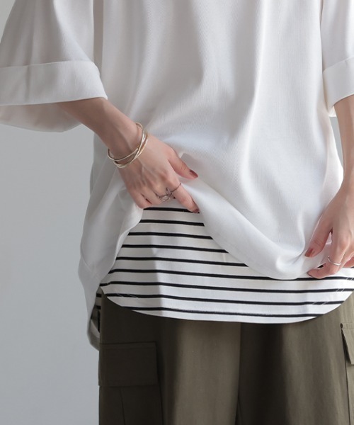 HUG.U(ハグユー)の「締め付けゼロ 腹巻き つけ裾 ラウンド裾ver.(その他トップス・レディース・ブラック系その他/ブラック/ホワイト/ホワイト系その他・L/M)」の3枚目の写真
