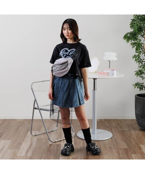 algy（アルジー）の「ワンポイントロゴロングルーズソックス（ソックス/靴下・キッズ・ブラック/オフホワイト・24/21）」の5枚目の写真