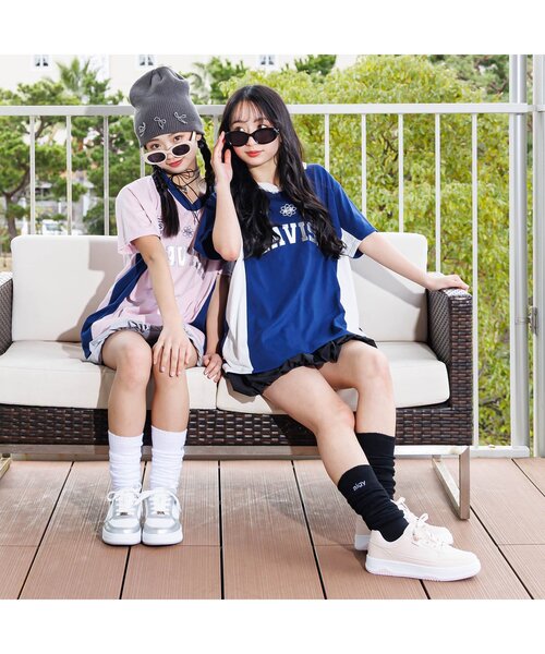 algy（アルジー）の「ワンポイントロゴロングルーズソックス（ソックス/靴下・キッズ・ブラック/オフホワイト・24/21）」の11枚目の写真