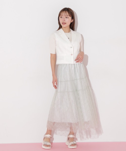 JILL by JILL STUART(ジルバイジルスチュアート)の「◇ショート丈テーラードジレ(ベスト・レディース・ピンク/ホワイト・FREE)」の22枚目の写真