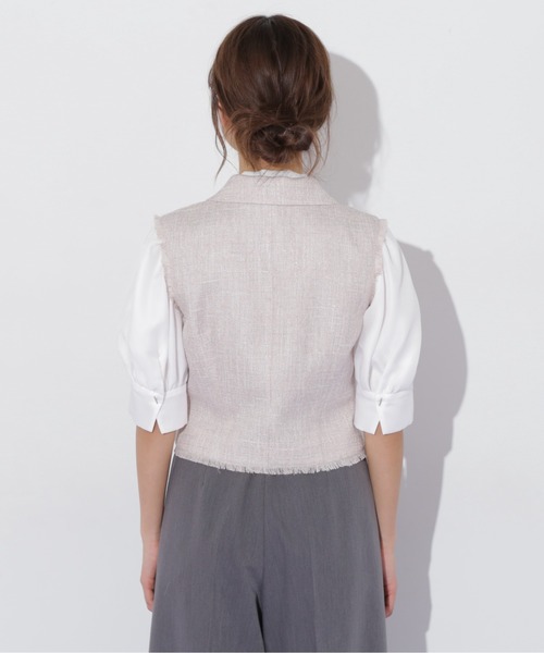 JILL by JILL STUART(ジルバイジルスチュアート)の「◇ショート丈テーラードジレ(ベスト・レディース・ピンク/ホワイト・FREE)」の16枚目の写真