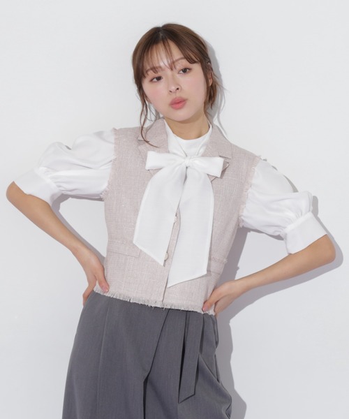 JILL STUART ファー ベスト ジレ ベージュ シープ S 楽天市場】レディース ベスト ジレ 秋冬 大人 上品 きれいめ 30