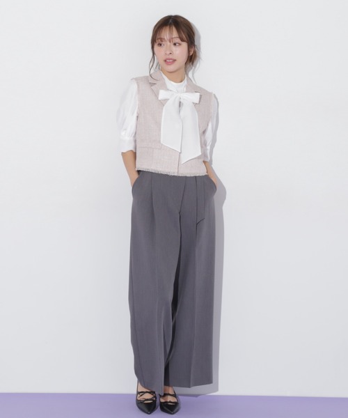 JILL by JILL STUART(ジルバイジルスチュアート)の「◇ショート丈テーラードジレ(ベスト・レディース・ピンク/ホワイト・FREE)」の15枚目の写真