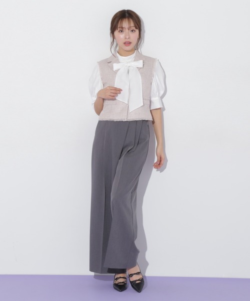 JILL by JILL STUART(ジルバイジルスチュアート)の「◇ショート丈テーラードジレ(ベスト・レディース・ピンク/ホワイト・FREE)」の14枚目の写真