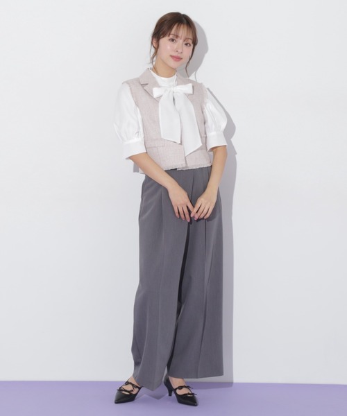 JILL by JILL STUART(ジルバイジルスチュアート)の「◇ショート丈テーラードジレ(ベスト・レディース・ピンク/ホワイト・FREE)」の12枚目の写真