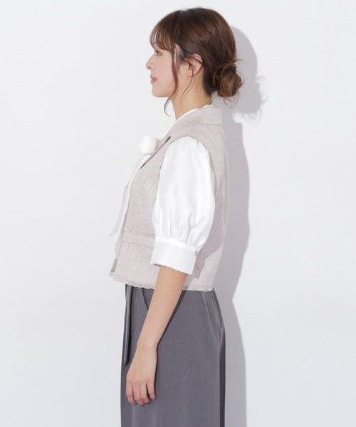 JILL by JILL STUART(ジルバイジルスチュアート)の「◇ショート丈テーラードジレ(ベスト・レディース・ピンク/ホワイト・FREE)」の17枚目の写真