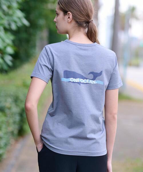 DRESSTERIOR（ドレステリア）の「【洗える/バックプリント】再生ポリエステルホエイルプリントTシャツ（Tシャツ/カットソー・レディース・ブラック/オフホワイト/グレー・34/36/38）」の3枚目の写真