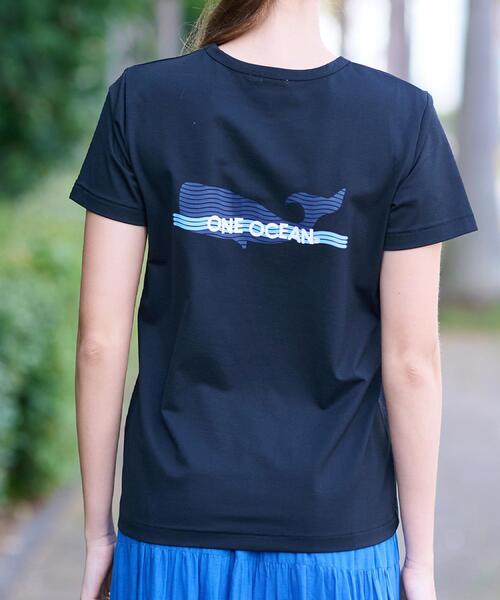 DRESSTERIOR（ドレステリア）の「【洗える/バックプリント】再生ポリエステルホエイルプリントTシャツ（Tシャツ/カットソー・レディース・ブラック/オフホワイト/グレー・34/36/38）」の19枚目の写真