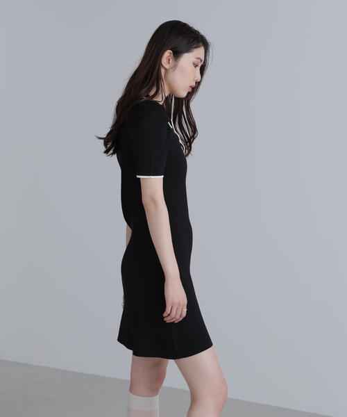 FREE'S MART（フリーズマート）の「◆配色ラインポロニットミニワンピース（ワンピース・レディース・ホワイト/ブラック/ブルー・SMALL/MEDIUM）」の10枚目の写真