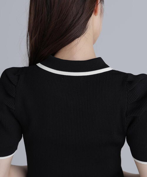 FREE'S MART（フリーズマート）の「◆配色ラインポロニットミニワンピース（ワンピース・レディース・ホワイト/ブラック/ブルー・SMALL/MEDIUM）」の16枚目の写真