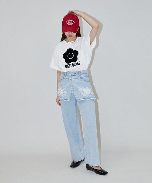 PUBLUX(パブリュクス)の「MARY QUANT × PUBLUX/マリークワント 相良刺繍 Tシャツ 限定展開(Tシャツ/カットソー・レディース・ブラック/サックスブルー/オフホワイト/ピンク/ベージュ・S/M)」の19枚目の写真