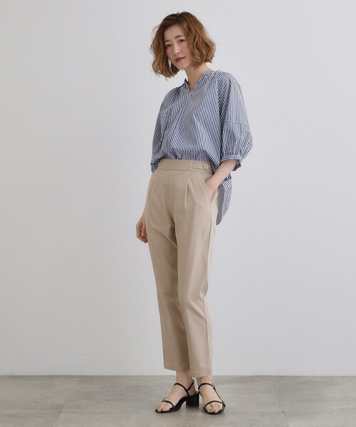 grove（グローブ）の「低身長さん向け－3cm丈【接触冷感】サマーハイパーストレッチテーパードパンツ（その他パンツ・レディース・ネイビー/ブラック/カーキ/チャコールグレー/ナチュラル・01/02/03/04/05）」の13枚目の写真