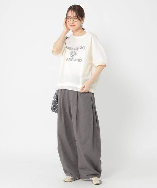 セール】リボン刺繍カーブパンツ[プチサイズあり]（その他パンツ