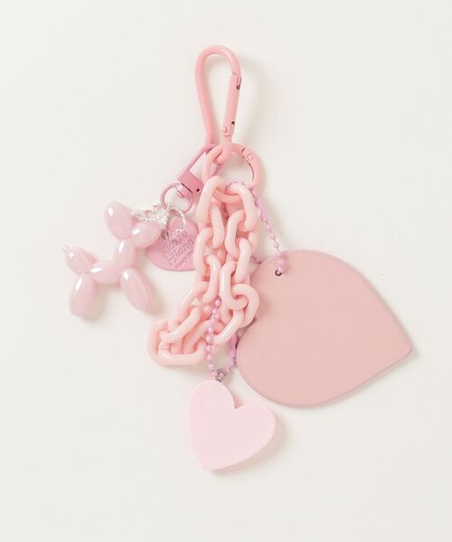 お花いっぱい❁︎大きなプードルのキーホルダー*:.＊ブラウン 2/8b ペアキーリング FEELING series【BLOOM】 : 文房具と文具