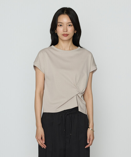 セール】コットン強撚ポンチ デザインタックシャツ（Tシャツ