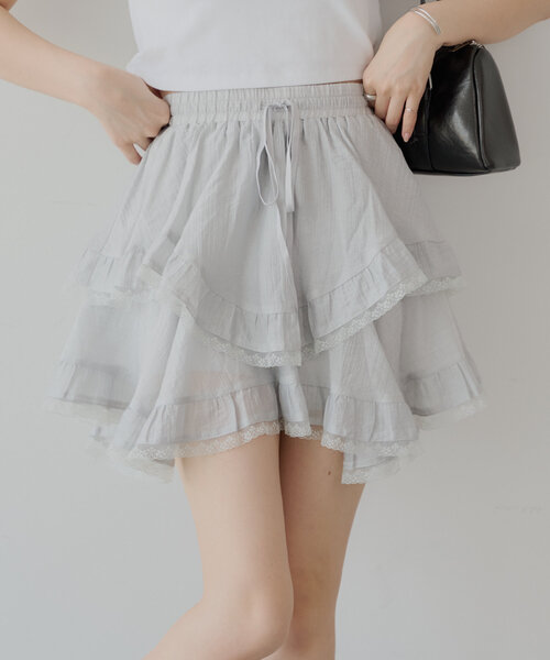 Chico（チコ）の「イレヘムフリルミニスカパン（スカート・レディース・ホワイト/ブラック/グレー・FREE）」の3枚目の写真