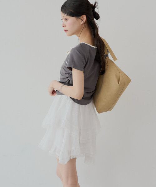 Chico（チコ）の「イレヘムフリルミニスカパン（スカート・レディース・ホワイト/ブラック/グレー・FREE）」の7枚目の写真