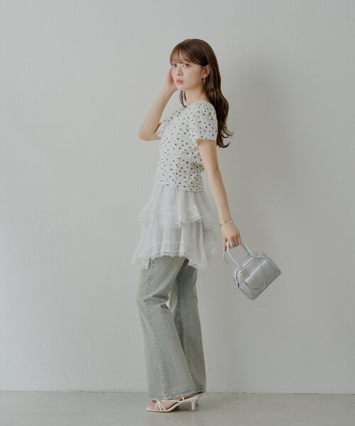 Chico（チコ）の「イレヘムフリルミニスカパン（スカート・レディース・ホワイト/ブラック/グレー・FREE）」の14枚目の写真