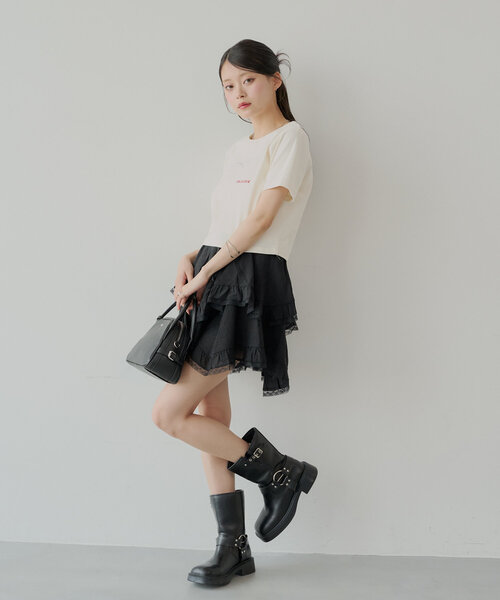 Chico（チコ）の「イレヘムフリルミニスカパン（スカート・レディース・ホワイト/ブラック/グレー・FREE）」の22枚目の写真