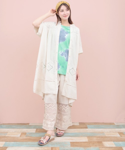 チチカカ（チチカカ）の「タイダイ裾ラウンドタンクトップ（タンクトップ・レディース・オレンジ/グリーン・FREE）」の3枚目の写真