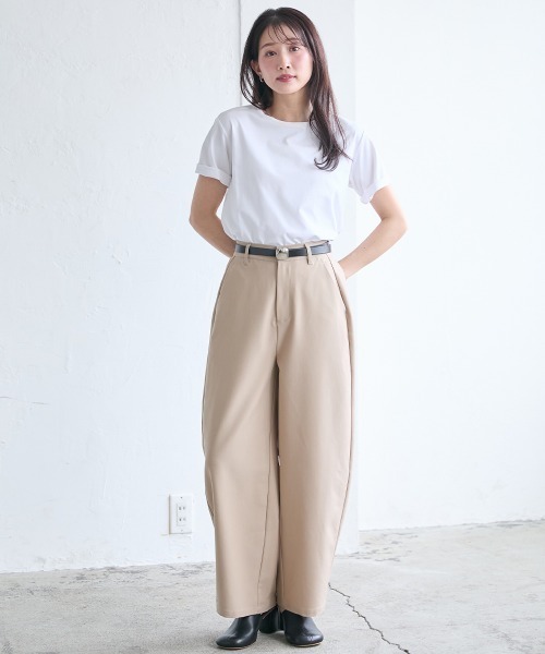 Petitjo（プッチージョ）の「小さいサイズ　毛玉になりにくいONにもOFFにも使えるキレイ見えTシャツ　低身長さん・小柄女性（Tシャツ/カットソー・レディース・ピンク/ブラック/ホワイト・PM/PL/PSS/PS）」の22枚目の写真