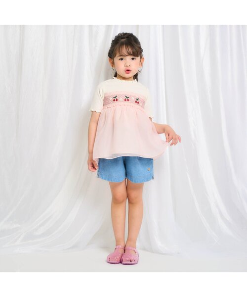 apres les cours(アプレレクール)の「【ジュニア対応】フルーツ刺繍ドッキングトップス(Tシャツ/カットソー・キッズ・ミント/ピンク・80/90/100/110/120/130/140)」の4枚目の写真