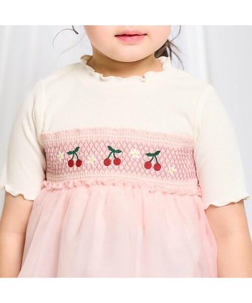 apres les cours(アプレレクール)の「【ジュニア対応】フルーツ刺繍ドッキングトップス(Tシャツ/カットソー・キッズ・ミント/ピンク・80/90/100/110/120/130/140)」の6枚目の写真