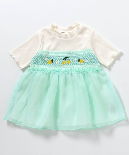 apres les cours(アプレレクール)の「【ジュニア対応】フルーツ刺繍ドッキングトップス(Tシャツ/カットソー・キッズ・ミント/ピンク・80/90/100/110/120/130/140)」の7枚目の写真