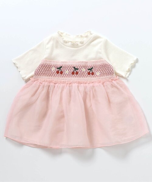 apres les cours(アプレレクール)の「【ジュニア対応】フルーツ刺繍ドッキングトップス(Tシャツ/カットソー・キッズ・ミント/ピンク・80/90/100/110/120/130/140)」の11枚目の写真