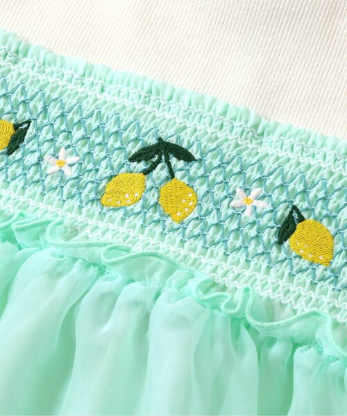 apres les cours(アプレレクール)の「【ジュニア対応】フルーツ刺繍ドッキングトップス(Tシャツ/カットソー・キッズ・ミント/ピンク・80/90/100/110/120/130/140)」の14枚目の写真