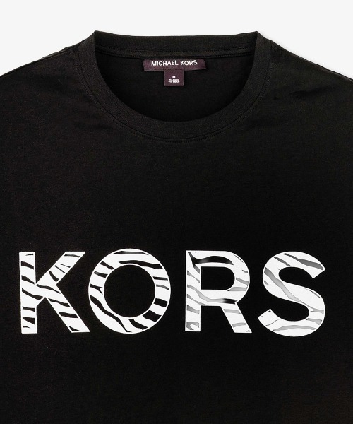 MICHAEL KORS ブラック Tシャツ 公式アウトレット】ゼブラ KORS Tシャツ - ウェア|マイケル