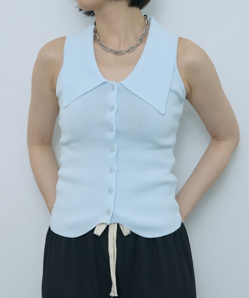 トップス not003 SLY | DUAL COLOR FRONT ZIP KNIT トップス (ニット ) |SHEL