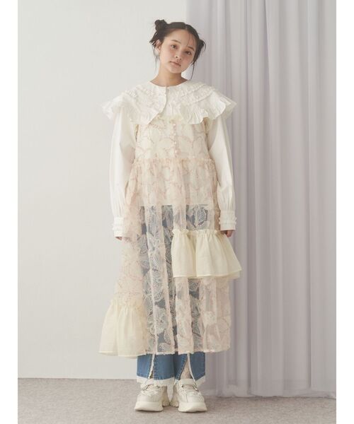 merry jenny（メリージェニー）の「yumeシアーコンビキャミワンピース（ワンピース・レディース・アイボリー/ピンク/グリーン・FREE）」の8枚目の写真