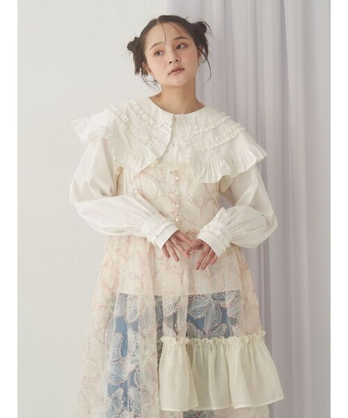 merry jenny（メリージェニー）の「yumeシアーコンビキャミワンピース（ワンピース・レディース・アイボリー/ピンク/グリーン・FREE）」の10枚目の写真