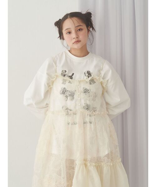 merry jenny（メリージェニー）の「yumeシアーコンビキャミワンピース（ワンピース・レディース・アイボリー/ピンク/グリーン・FREE）」の16枚目の写真