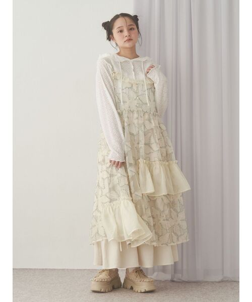 merry jenny（メリージェニー）の「yumeシアーコンビキャミワンピース（ワンピース・レディース・アイボリー/ピンク/グリーン・FREE）」の18枚目の写真