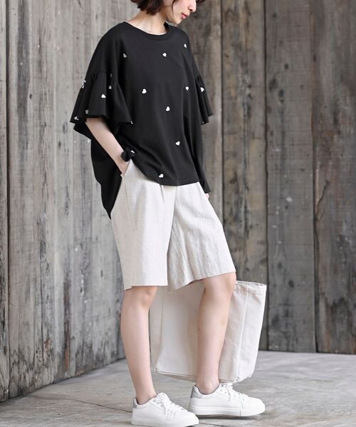 【極美品】M'S GRACY 2024ss 女の子刺繍 パフスリーブ Tシャツ 連シルフライス パフスリーブTシャツ（Tシャツ/カットソー