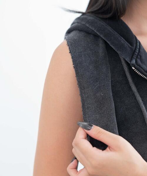 WEGO（ウィゴー）の「WEGO/ノースリーブジップパーカー（パーカー・レディース・杢グレー/スミクロ・FREE）」の20枚目の写真