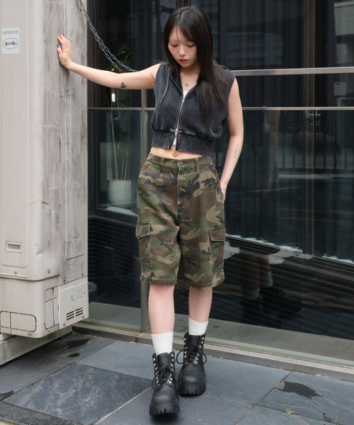 WEGO（ウィゴー）の「WEGO/ノースリーブジップパーカー（パーカー・レディース・杢グレー/スミクロ・FREE）」の3枚目の写真