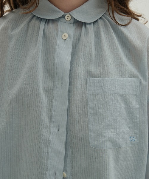 clor(クロル)の「OVERFIT STRIPE SHIRT(シャツ/ブラウス・レディース・ホワイト/ライトブルー・S/M)」の4枚目の写真
