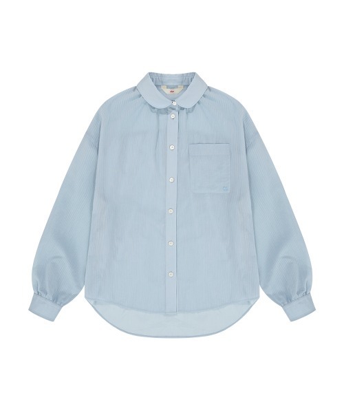 clor(クロル)の「OVERFIT STRIPE SHIRT(シャツ/ブラウス・レディース・ホワイト/ライトブルー・S/M)」の6枚目の写真