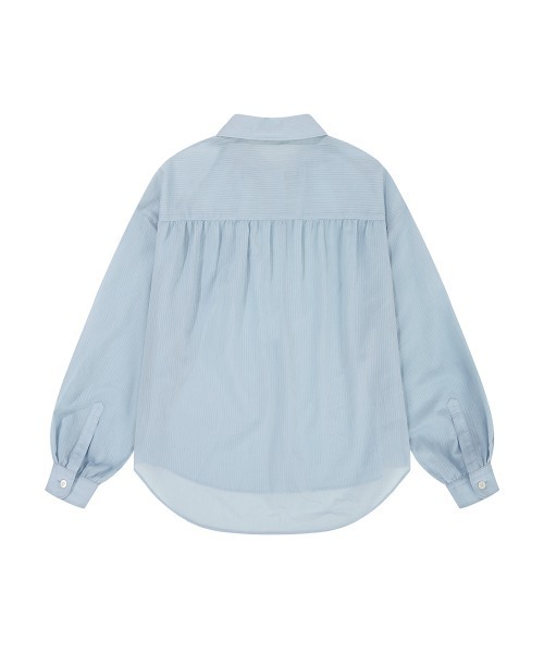 clor(クロル)の「OVERFIT STRIPE SHIRT(シャツ/ブラウス・レディース・ホワイト/ライトブルー・S/M)」の7枚目の写真
