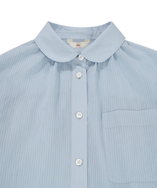 clor(クロル)の「OVERFIT STRIPE SHIRT(シャツ/ブラウス・レディース・ホワイト/ライトブルー・S/M)」の8枚目の写真